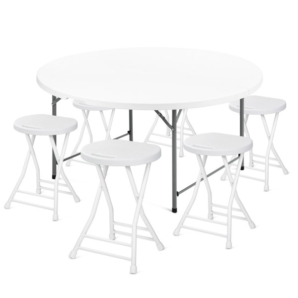 MoNiBloom 6Person Folding Round Table And Chair Set Wayfair